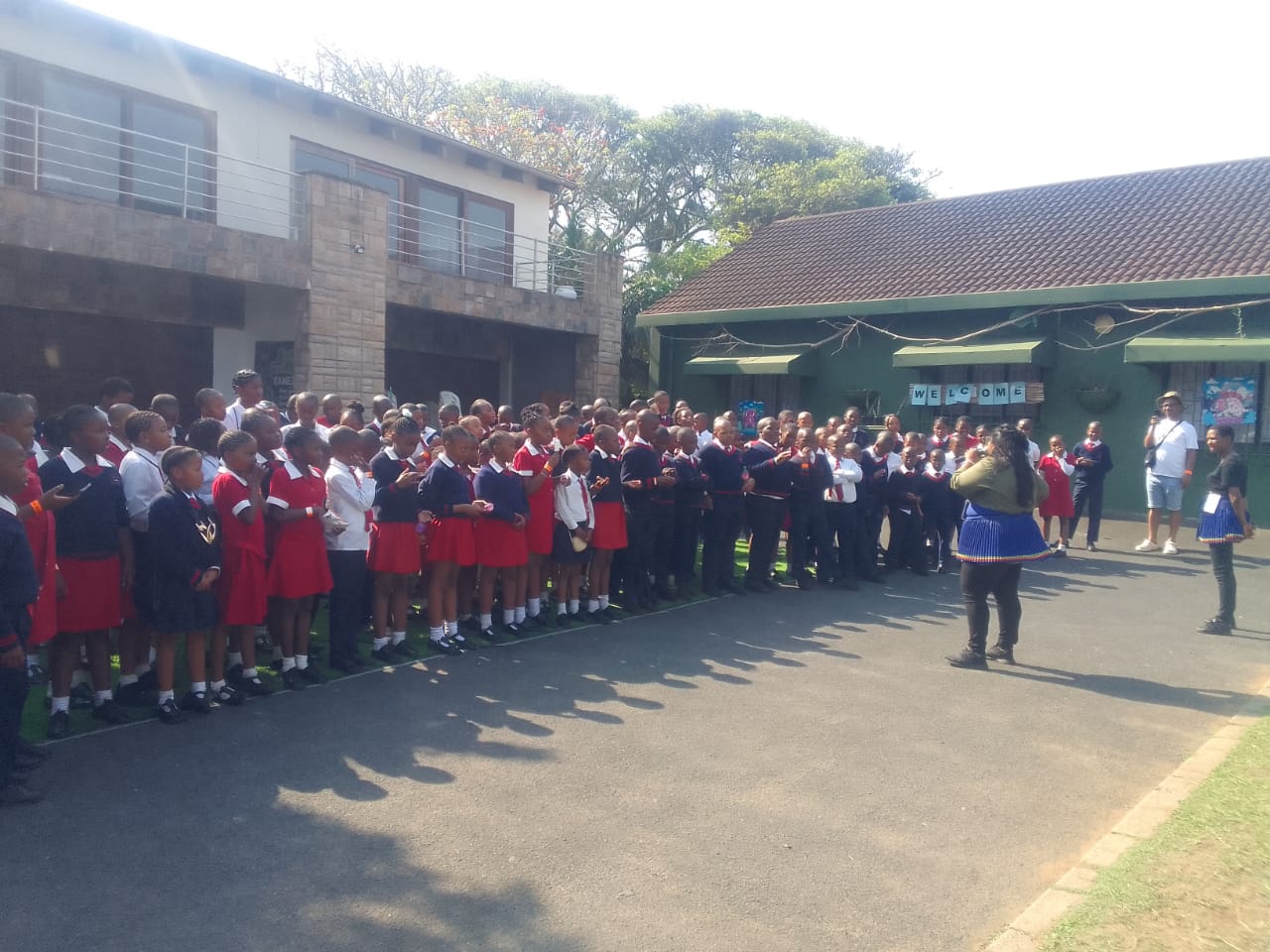 Khanyisa learners gathered at school